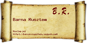 Barna Rusztem névjegykártya